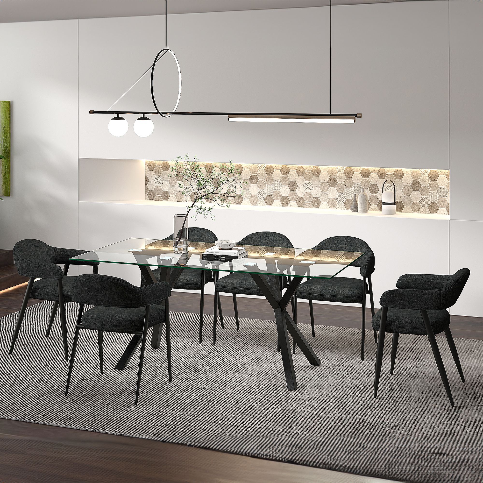 Stark/Archer 7pc Dining Set - stylish chairs for any table | Image 1 | InSTYLE Home & Rugs