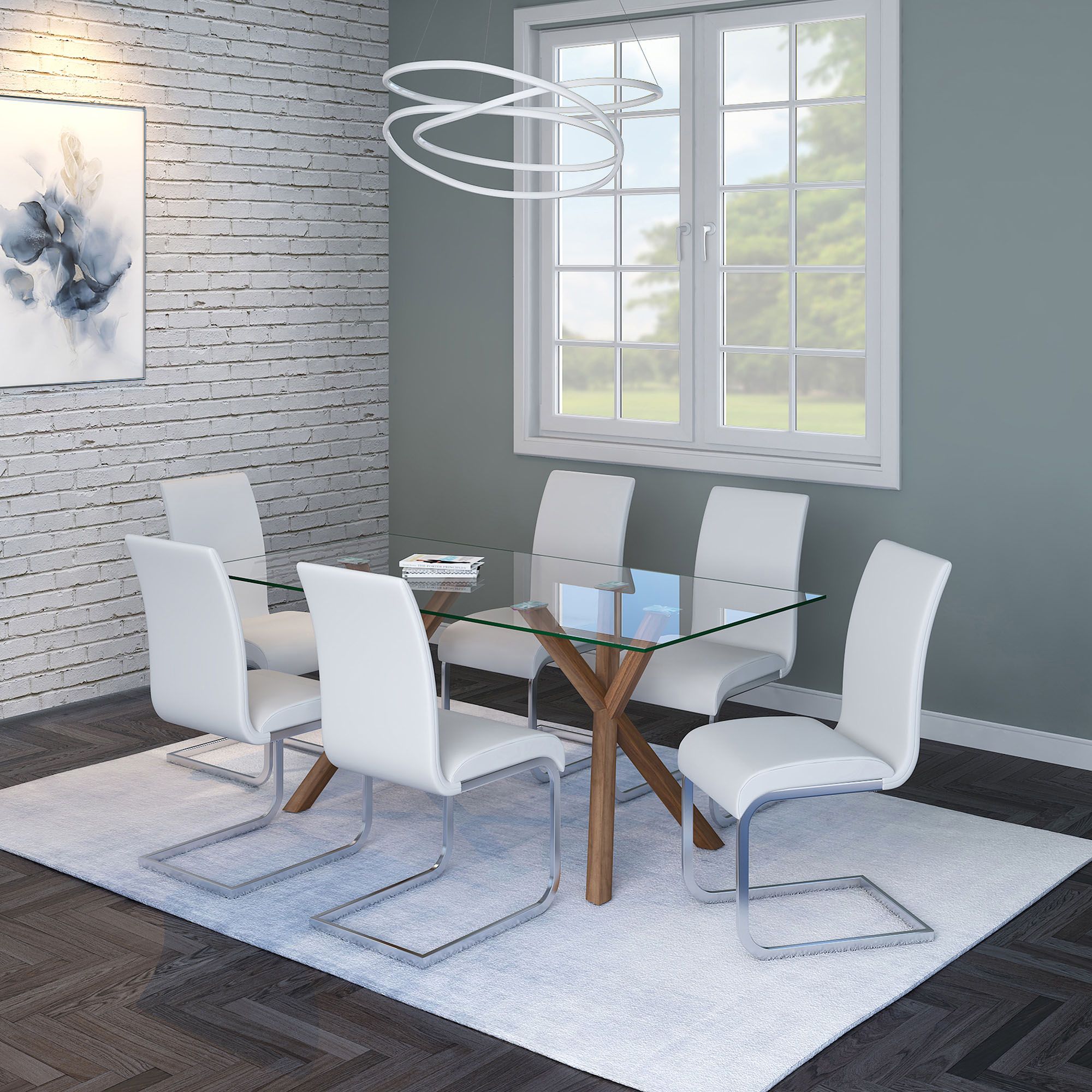 Stark/Maxim 7pc Dining Set - elegant seating for dining areas | Image 1 | InSTYLE Home & Rugs