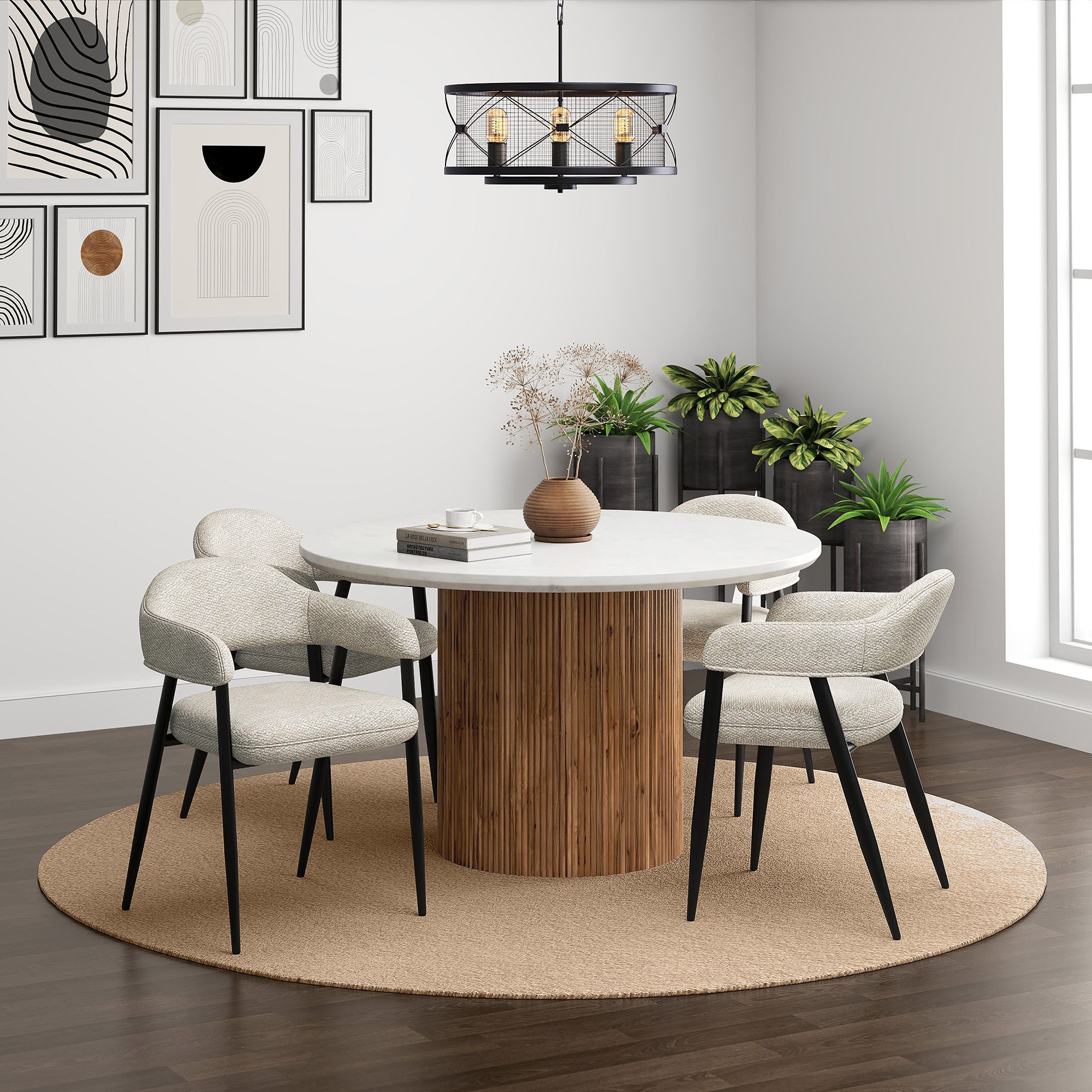 Jilsa/Archer 5pc Dining Set - elegant seating for dining areas | Image 1 | InSTYLE Home & Rugs