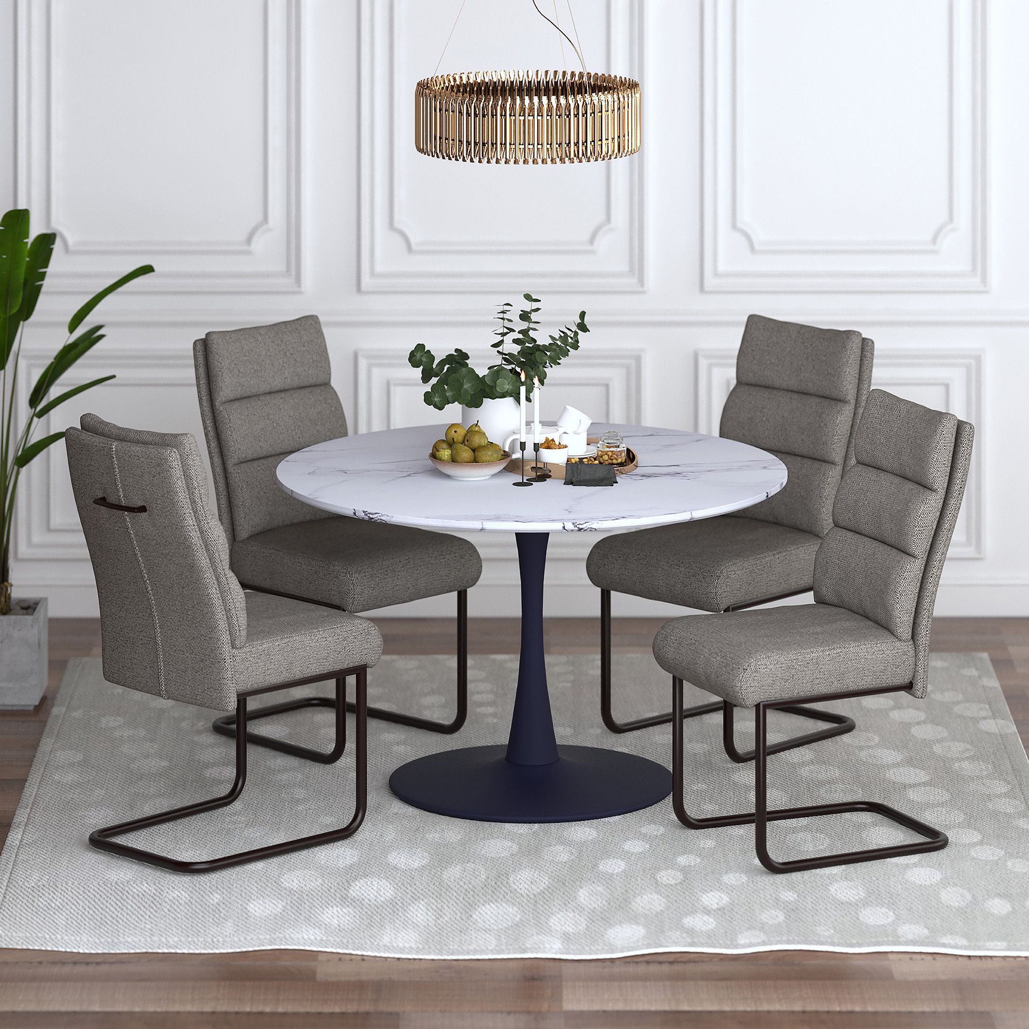 Zilo/Brodi 5pc Dining Set - elegant seating for dining areas | Image 1 | InSTYLE Home & Rugs