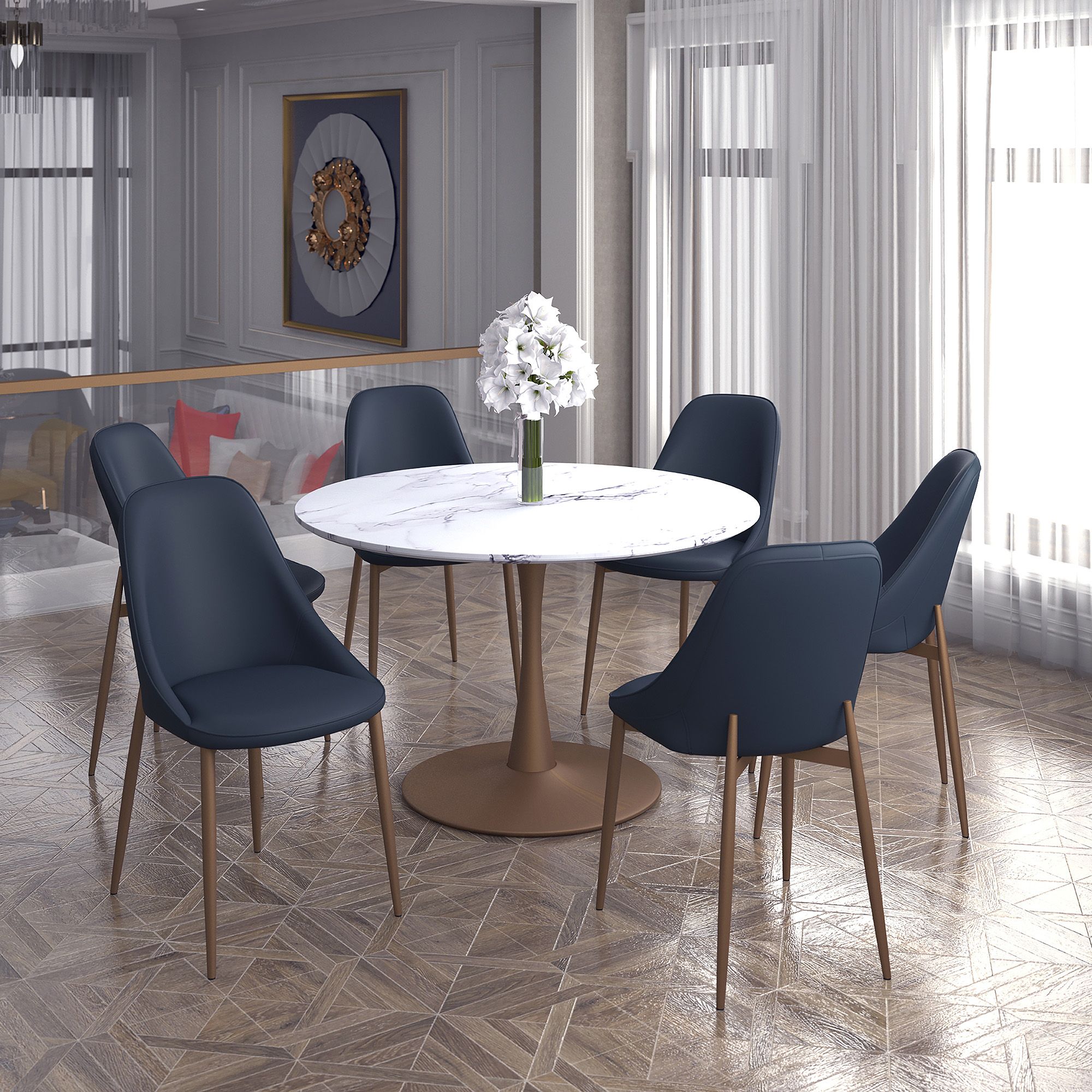 Zilo and Cleo 7pc Dining Set - stylish chairs for any table | Image 1 | InSTYLE Home & Rugs