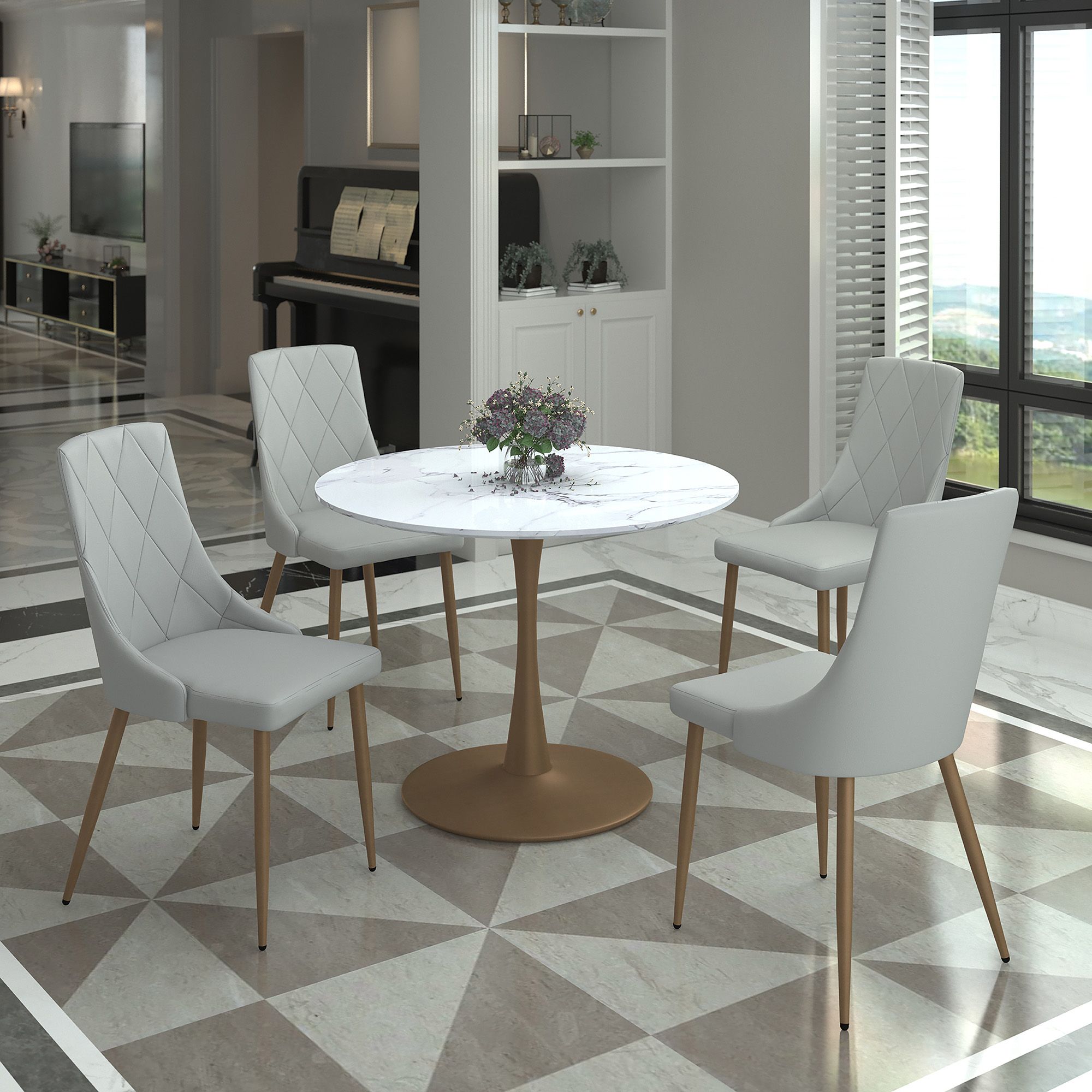 Zilo and Antoine 5pc Dining Set - stylish chairs for any table | Image 1 | InSTYLE Home & Rugs