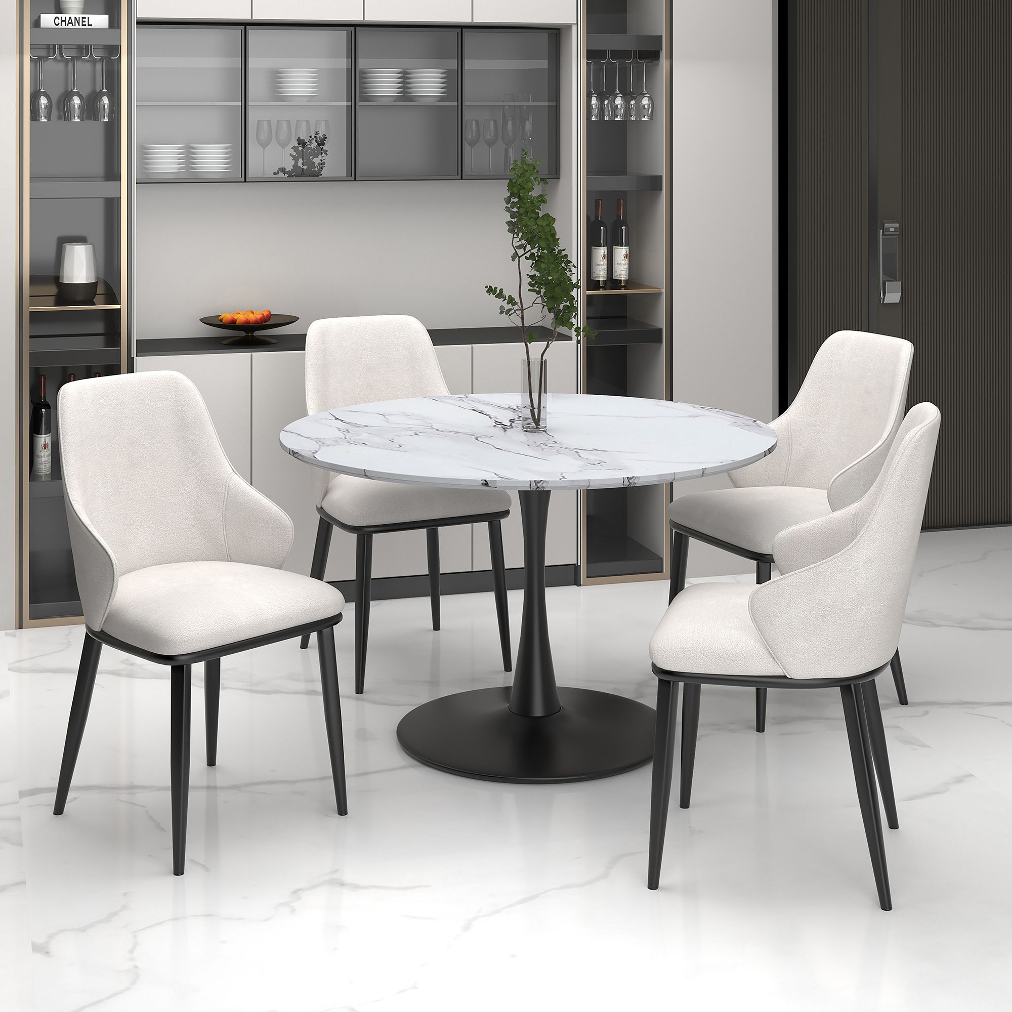 Zilo and Kash 5pc Dining Set - stylish chairs for any table | Image 1 | InSTYLE Home & Rugs