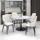 Zilo/Kash 5pc Dining Set in Faux Marble and Black with Beige Chair
