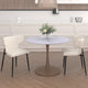 Zilo/Olis 3pc Dining Set in Faux Marble and Gold with Beige Chair