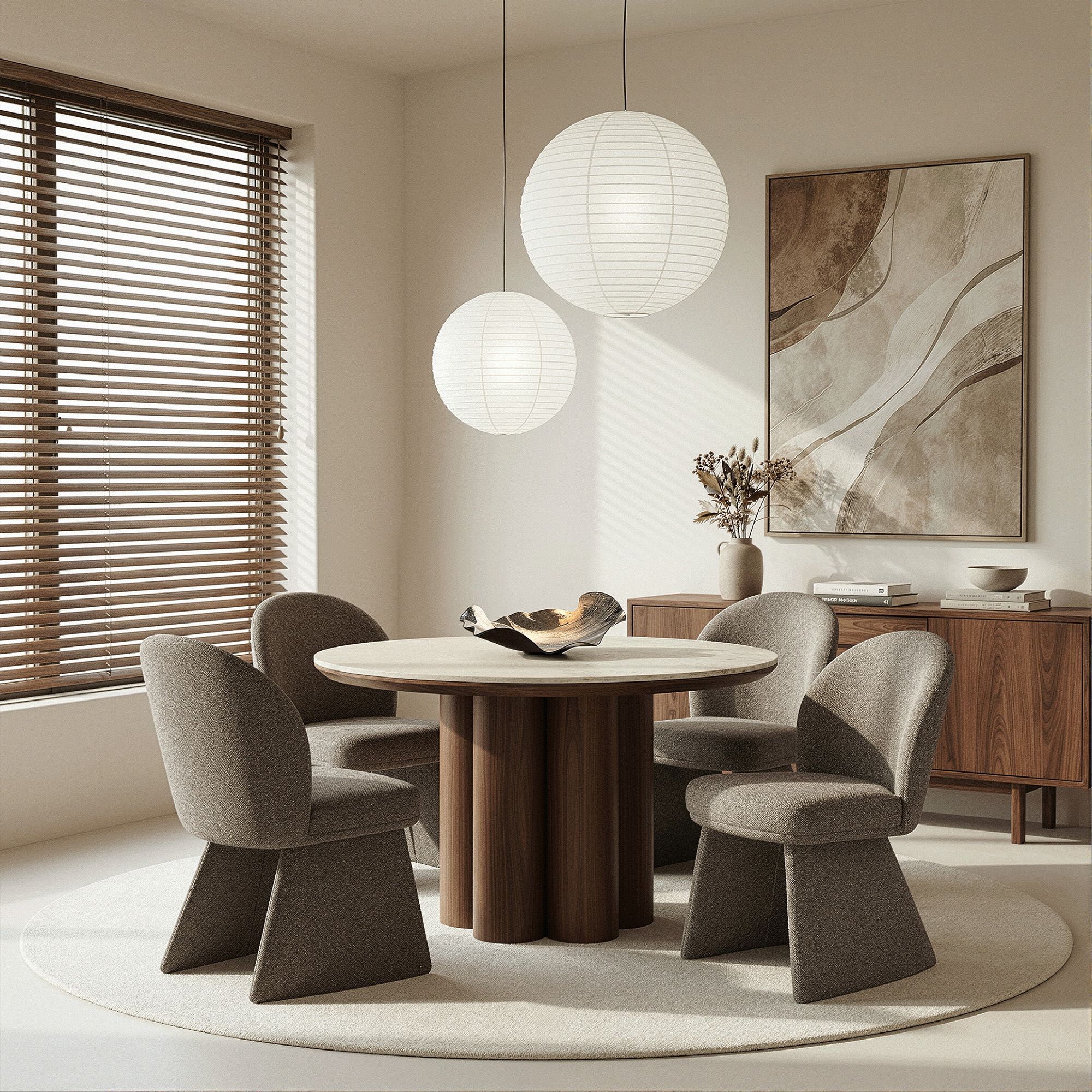 Seaton and Noelle 5pc Dining Set - comfortable dining experience | Image 1 | InSTYLE Home & Rugs