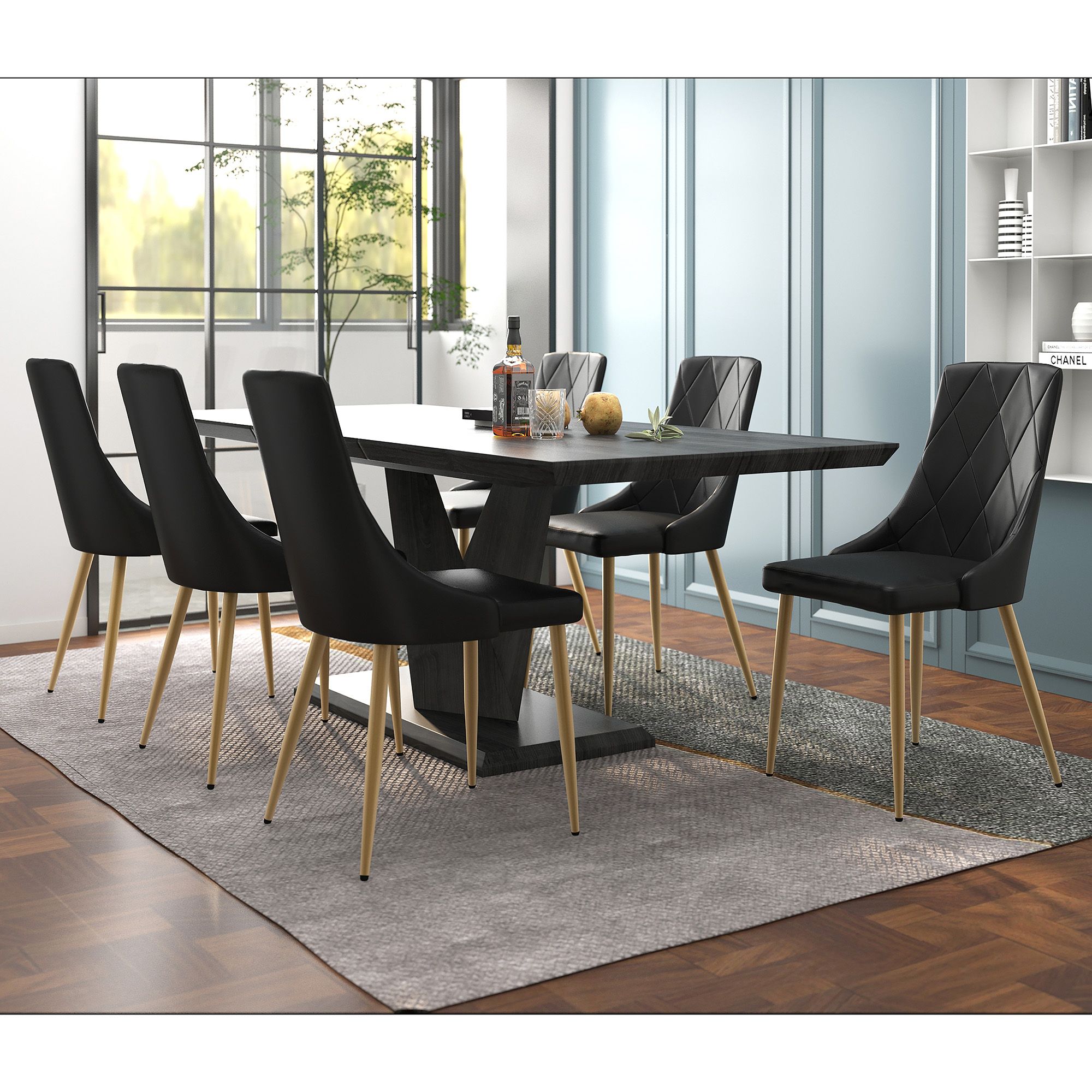 Eclipse/Antoine 7pc Dining Set - elegant seating for dining areas | Image 1 | InSTYLE Home & Rugs