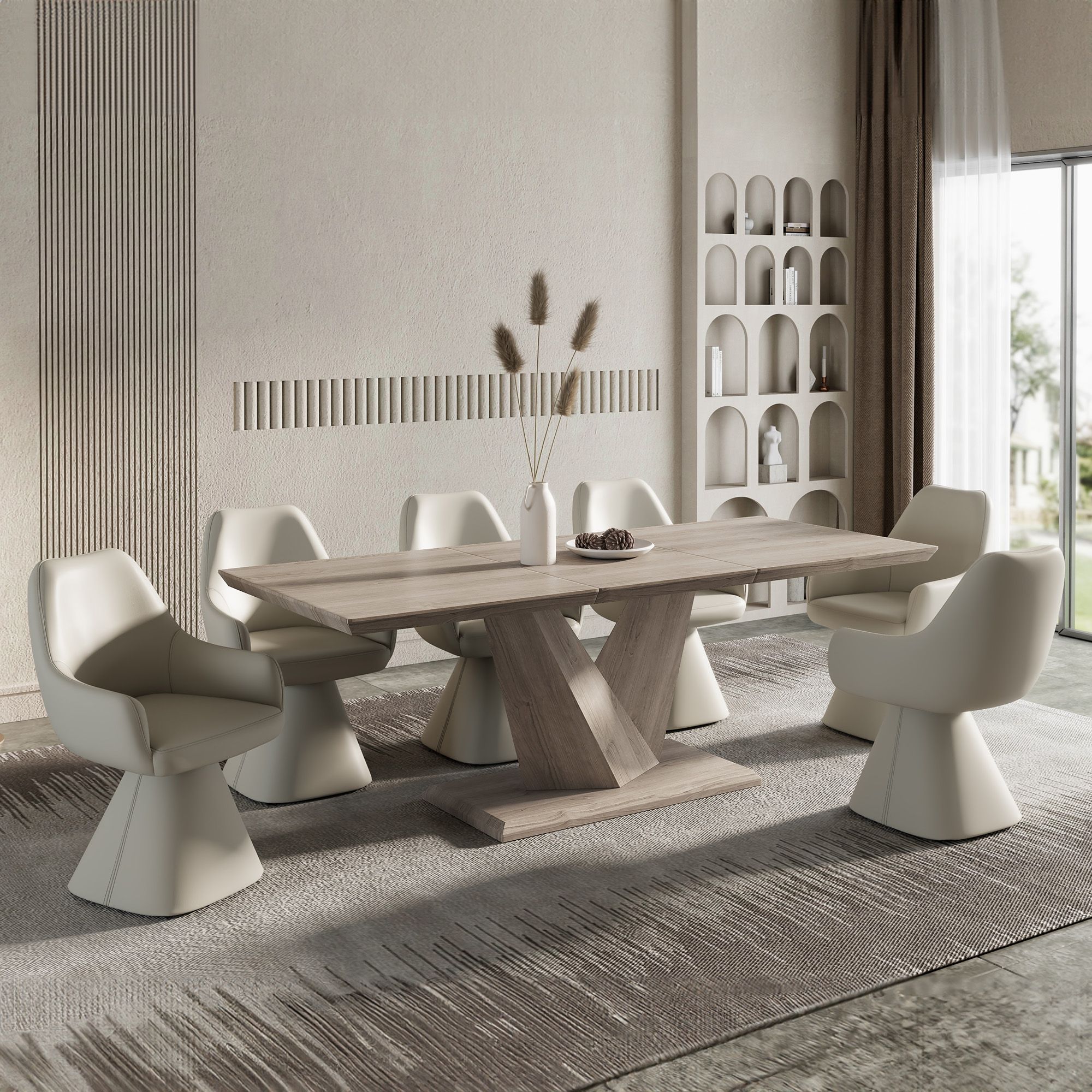 Eclipse/ Caprese 7pc Dining Set - elegant seating for dining areas | Image 1 | InSTYLE Home & Rugs