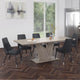 Eclipse/Silvano 7pc Dining Set in Oak with Grey Chair