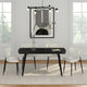 Leon/Olis 5pc Dining Set in Black Table with Beige Chair
