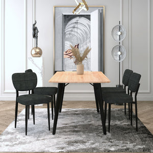 Leon and Zeke 5pc Dining Set - elegant seating for dining areas | Image 1 | InSTYLE Home & Rugs