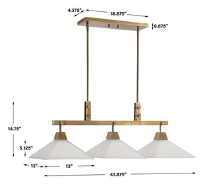 Brookdale, 3 Lt Linear Chandelier - luxurious chandeliers for homes | Image 7 | InSTYLE Home & Rugs