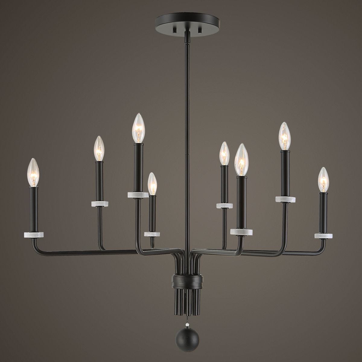 Ebony Elegance, 8 Lt Chandelier - luxurious chandeliers for homes | Image 1 | InSTYLE Home & Rugs