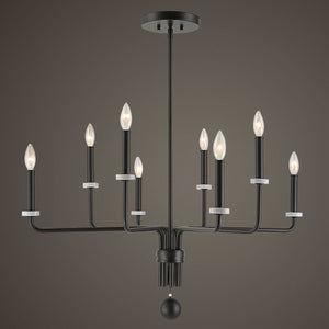 Ebony Elegance, 8 Lt Chandelier - luxurious chandeliers for homes | Image 1 | InSTYLE Home & Rugs
