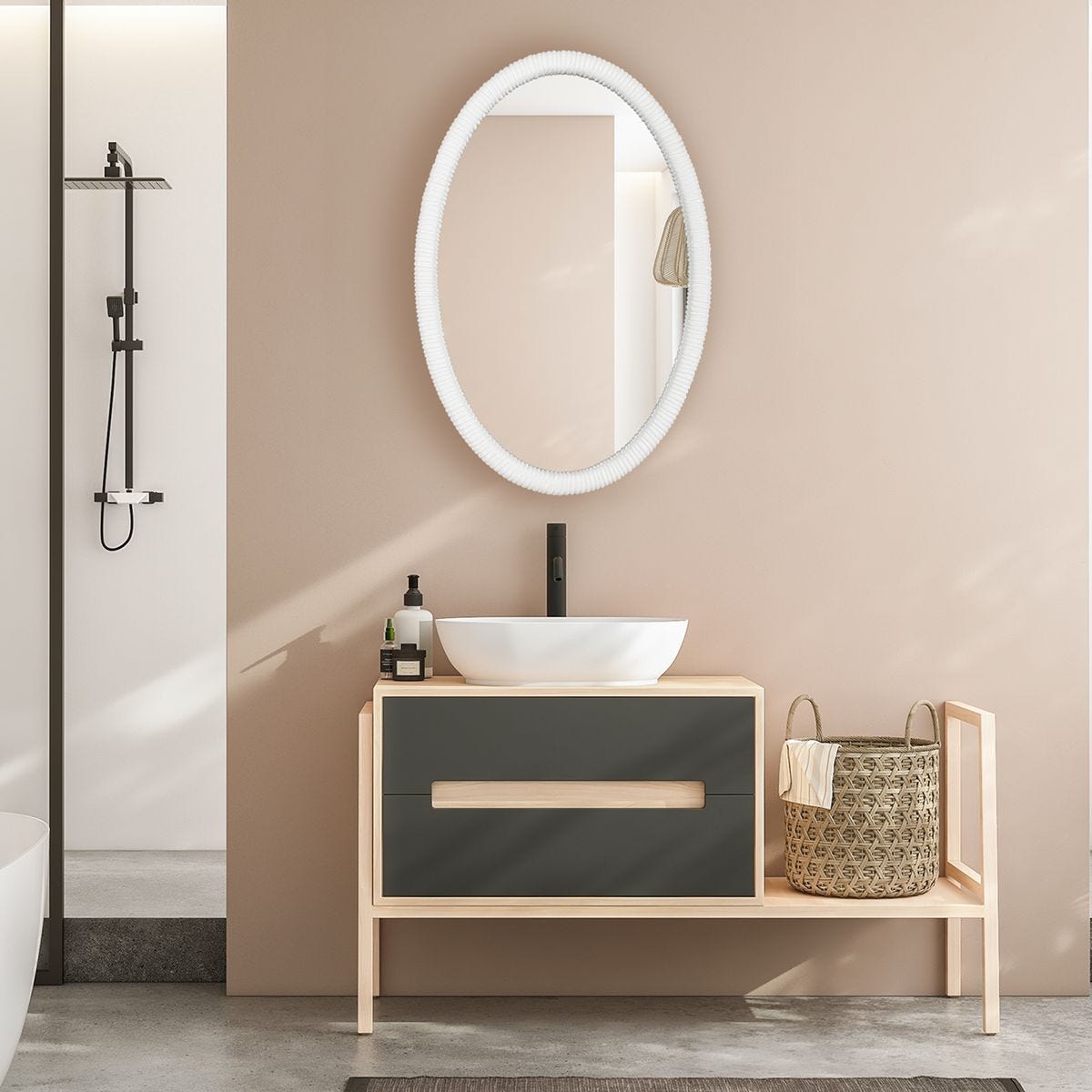 Bali Oval Mirror - elegant mirror for adding style and light to any room | Image 2 | InSTYLE Home & Rugs