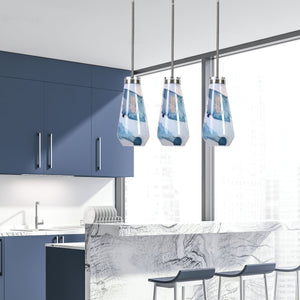 Windswept Blue & White, 1 Lt Mini Pendant - from table lamps to chandeliers and floor lamps | Image 3 | InSTYLE Home & Rugs