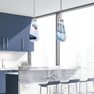 Windswept Blue & White, 1 Lt Mini Pendant - from table lamps to chandeliers and floor lamps | Image 7 | InSTYLE Home & Rugs
