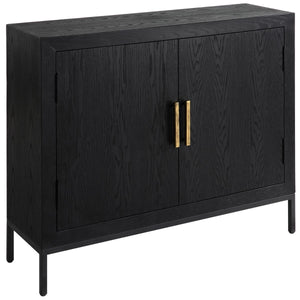 Front Range 2 Door Cabinet, Black - perfect storage for drinks and glassware | Image 4 | InSTYLE Home & Rugs