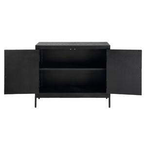 Front Range 2 Door Cabinet, Black - perfect storage for drinks and glassware | Image 8 | InSTYLE Home & Rugs
