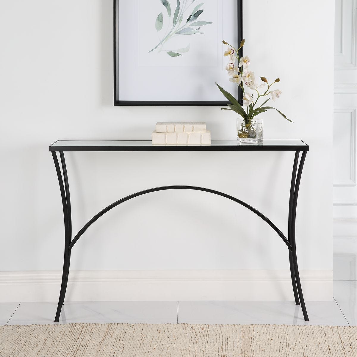Alayna Console Table, Black - slim tables for entryways | Image 1 | InSTYLE Home & Rugs