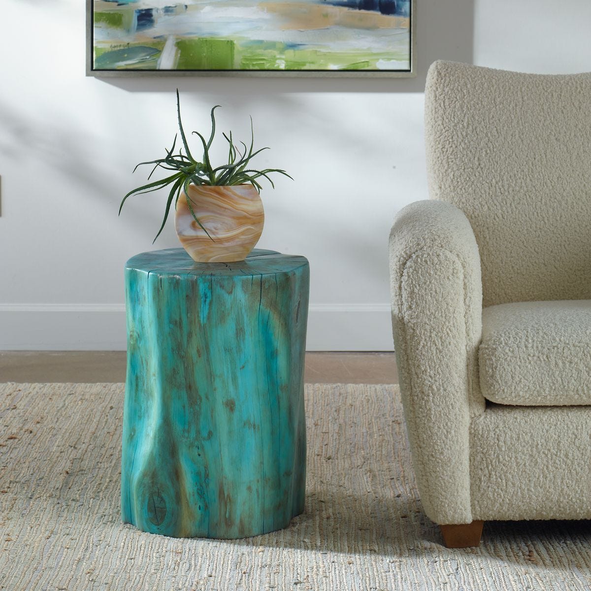 Habitat Accent Stool, Blue - compact and stylish design | Image 1 | InSTYLE Home & Rugs