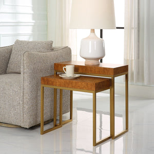 Burl-esque Nesting Tables, S/2 - contemporary end table for sofas | Image 1 | InSTYLE Home & Rugs