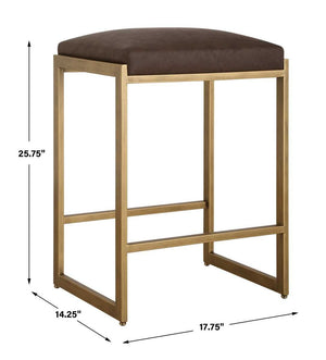 Atticus Counter Stool, Gold - ergonomic design for comfort | Image 6 | InSTYLE Home & Rugs