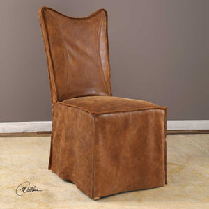 Delroy Armless Chair, Cognac, 2 Per Box, Priced Each - comfortable seating for dining and office spaces | Image 7 | InSTYLE Home & Rugs