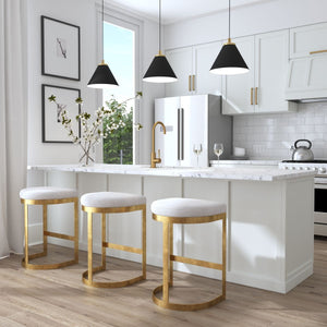 Ivanna Counter Stool, Gold - sleek stools for kitchen bars | Image 1 | InSTYLE Home & Rugs
