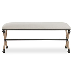 Firth Bench, Oatmeal - perfect for entryways or patios | Image 2 | InSTYLE Home & Rugs