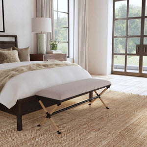 Firth Bench, Oatmeal - perfect for entryways or patios | Image 7 | InSTYLE Home & Rugs