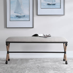 Firth Bench, Oatmeal - perfect for entryways or patios | Image 10 | InSTYLE Home & Rugs