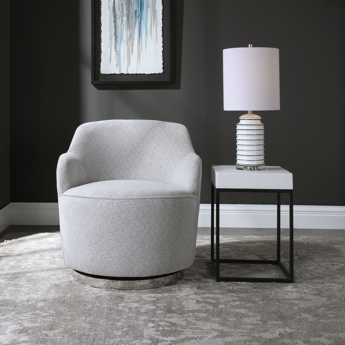 Hobart Swivel Chair - durable construction for long-lasting use | Image 1 | InSTYLE Home & Rugs