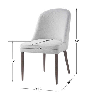 Brie Armless Chair, White, 2 Per Box, Priced Each - durable construction for long-lasting use | Image 7 | InSTYLE Home & Rugs