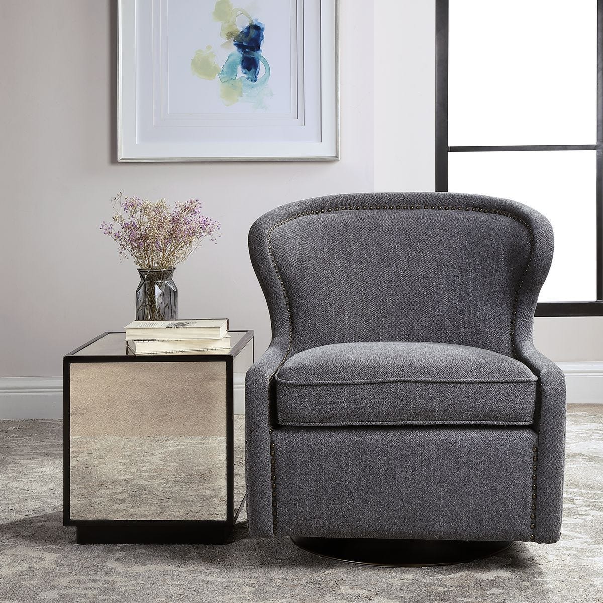 Biscay Swivel Chair - durable construction for long-lasting use | Image 1 | InSTYLE Home & Rugs