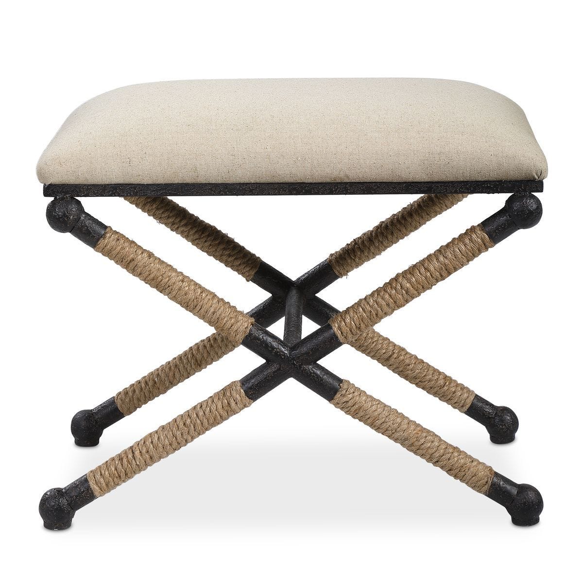 Firth Small Bench, Oatmeal - perfect for entryways or patios | Image 2 | InSTYLE Home & Rugs