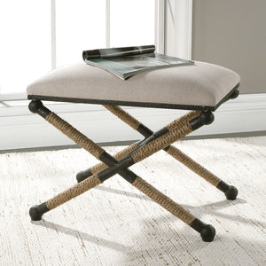 Firth Small Bench, Oatmeal - perfect for entryways or patios | Image 6 | InSTYLE Home & Rugs