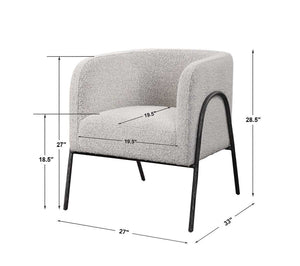 Jacobsen Accent Chair, Gray - modern accent chair with comfortable cushioning and sleek design | Image 9 | InSTYLE Home & Rugs