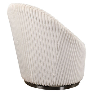 Crue Swivel Chair, Ivory - comfortable seating for dining and office spaces | Image 4 | InSTYLE Home & Rugs