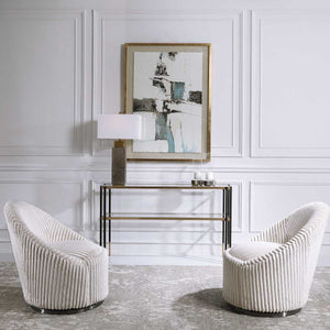Crue Swivel Chair, Ivory - comfortable seating for dining and office spaces | Image 6 | InSTYLE Home & Rugs