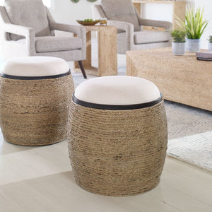 Island Ottoman, Small Round - compact and stylish design | Image 1 | InSTYLE Home & Rugs