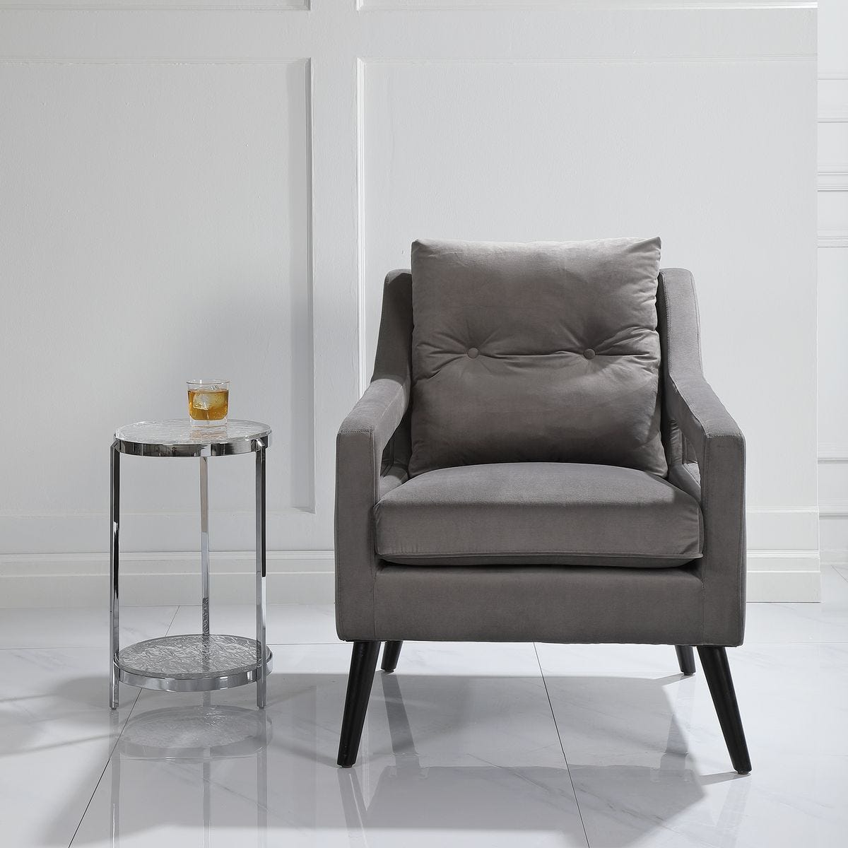 O'Brien Armchair, Gray - modern accent armchair for stylish interiors | Image 1 | InSTYLE Home & Rugs