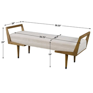 Waylon Bench, Ivory - perfect for entryways or patios | Image 6 | InSTYLE Home & Rugs