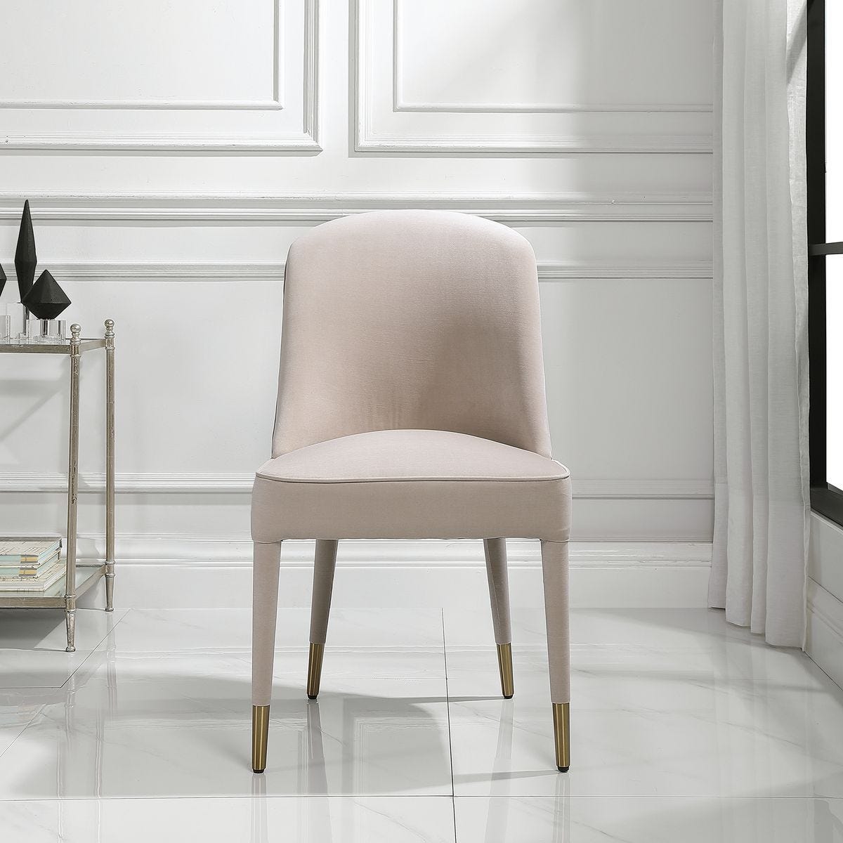 Brie Armless Chair, Champagne, 2 Per Box, Priced Each - variety of styles from classic to contemporary | Image 1 | InSTYLE Home & Rugs
