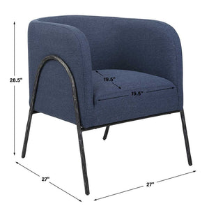 Jacobsen Accent Chair, Denim - modern accent chair with comfortable cushioning and sleek design | Image 8 | InSTYLE Home & Rugs