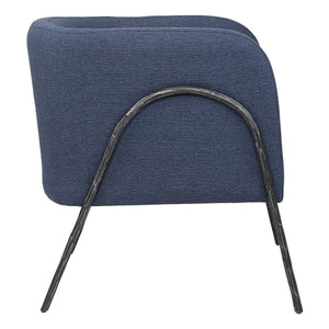 Jacobsen Accent Chair, Denim - modern accent chair with comfortable cushioning and sleek design | Image 3 | InSTYLE Home & Rugs