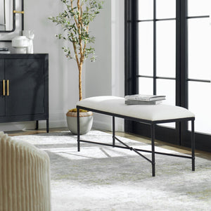 Avenham Bench, Black - perfect for entryways or patios | Image 1 | InSTYLE Home & Rugs
