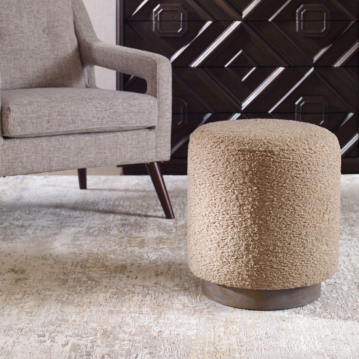 Avila Ottoman, Latte - comfortable ottoman for any room | Image 1 | InSTYLE Home & Rugs