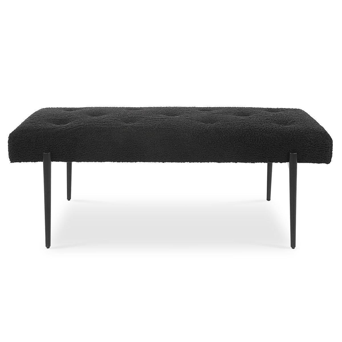 Olivier Bench, Black - perfect for entryways or patios | Image 2 | InSTYLE Home & Rugs