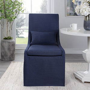 Coley Armless Chair, Denim - durable construction for long-lasting use | Image 1 | InSTYLE Home & Rugs